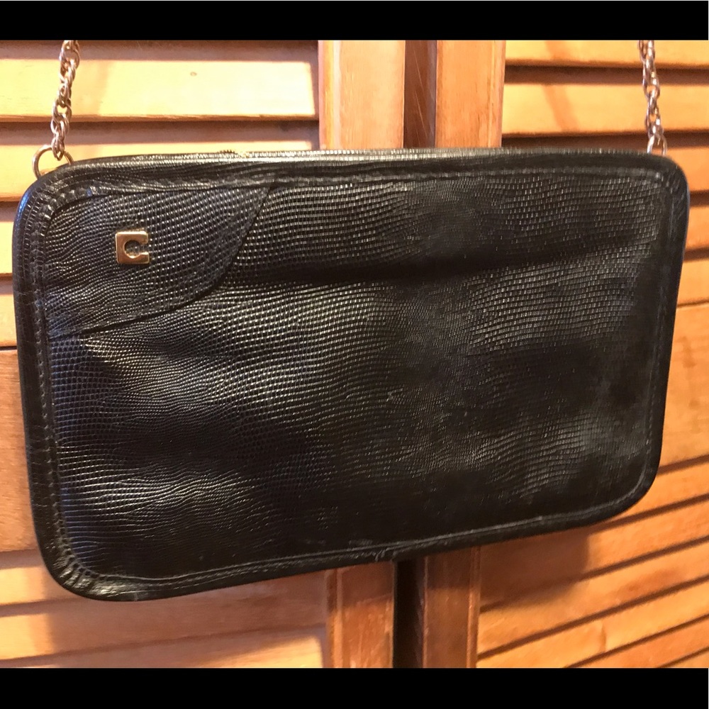 Vintage Claudio Black Leather Crossbody Bag